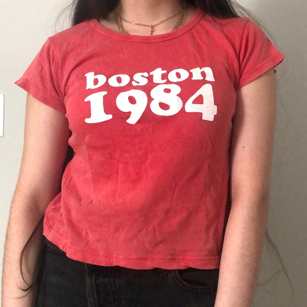 Boston 1984 Red Brandy Melville T shirt